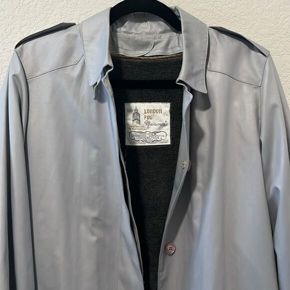 LONDON FOG Vintage 1970's Maincoats Weatherwear, Grey/Light Blue, Sz 10R - Picture 3 of 14